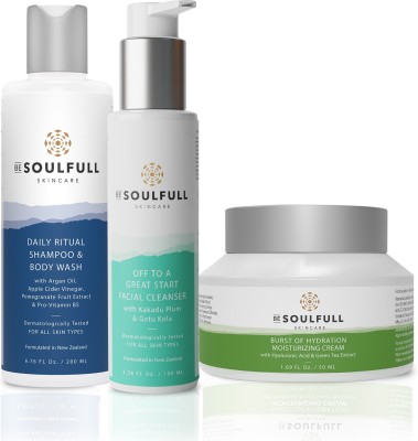 be soulfull Combo of Shampoo & Body Wash, Face Wash, Moisturizer| All Skin & Hair Type (3 Items in this Skin & Hair Care Combo)(3 Items in the set)