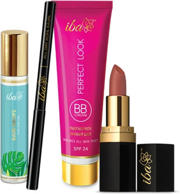 Iba Bundle (Rain Drops Perfume | Kohl Kajal | BB Cream | Lipstick)(4 Items in the set)