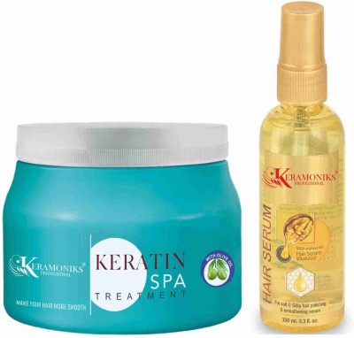 KERAMONIKS PROFESSIONAL Keratin Spa Treatment Hair SPA 500 ml + Argan Oil & Walnut Hair Serum 100 ml(2 Items in the set)