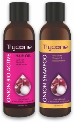 Trycone Onion Hair Growth Oil and Onion Shampoo, Combo Pack of 2 – 400 Ml(2 Items in the set)