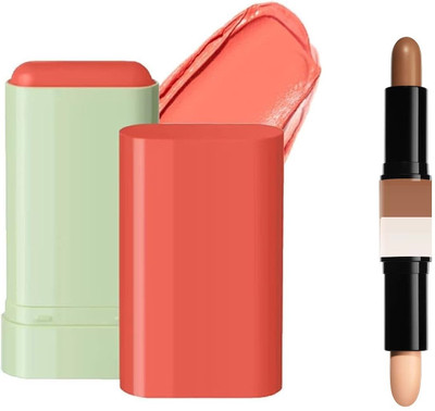 Neycare Multi-Use Makeup Blush Stick, Cream Blush Stick With Contour & Highlight Stick | Travel Friendly Double-Ended Stick(2 Items in the set)