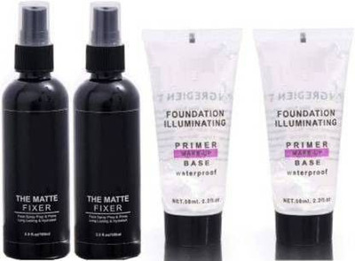 YELGO Face Makeup Combo set of 2 Makeup fixer and 2 Primer Makeup Base(4 Items in the set)