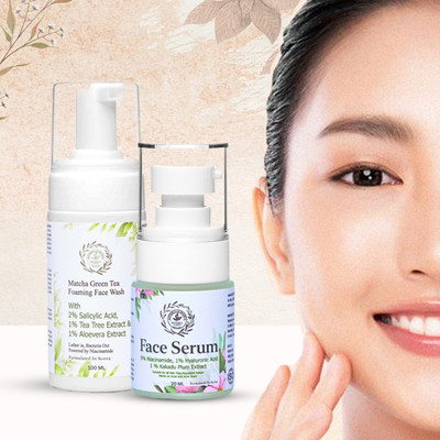 BotanicLaMonteSkinCare Matcha Green Tea Foaming Face Wash and Face Serum Combo(2 Items in the set)