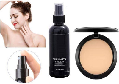 REIMICHI Matte Makeup Fixer & Face Makeup Compact Powder(2 Items in the set)