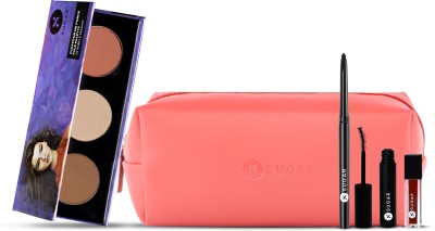 SUGAR Cosmetics Everyday Makeup Kit -With Pouch,Premium Combo for All Occasions, Gift Kit(4 Items in the set)