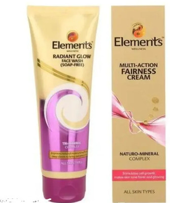 KRUM Element Fairness Cream 100g and Element Radiant glow face wash 100g (2 itam)(1 Items in the set)