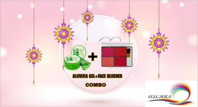 Glamezone Combo Pack of Blusher and Aloe Vera Gel for all Skin Types(2 Items in the set)