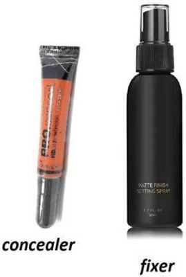 SHEFFO Pro High Definition Concealer orange With matte spray fixer(2 Items in the set)