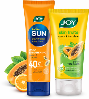 Joy Spots & Tan Clear Papaya face wash 150ml & Sunscreen SPF 40 PA+++ (60ml) For Sun & Tan Protection (Combo Pack)(2 Items in the set)