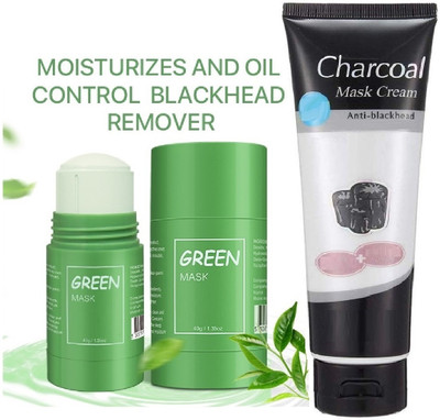 Arcanuy Green Tea Mask for Face & ,Peel Off Mask Activated Charcoal Mask(2 Items in the set)