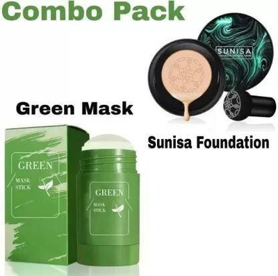 Toberer Green Tea Purifying Mask With Foundation Waterproof Cream Combo (70g) Foundation(2 Items in the set)