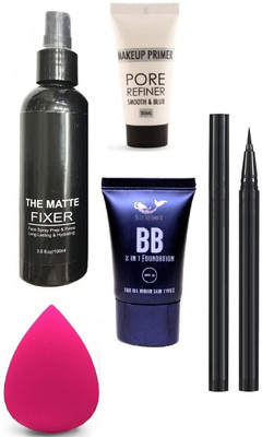 SEUNG PROFESSIONAL MAKEUP COMBO PRIMER, FOUNDATION,SKETCH EYELINER,MAKEUP FIXER,BEAUTY BLENDER(5 Items in the set)
