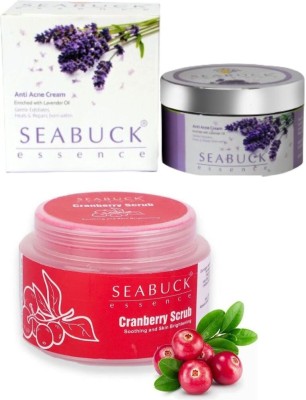 Seabuck Essence Cranberry Scrub and Anti Acne Cream with Lavender(2 Items in the set)