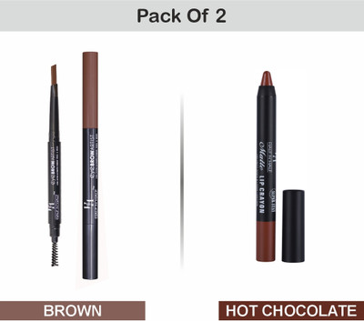 Half N Half Eye Brow Artist Long Lasting Automatic Eyebrow Pencil & Brush(Multicolor)