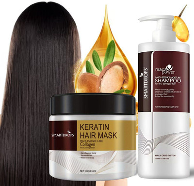 smartdrops Keratin Hair Mask & Shampoo for Damage Repair Strengthening & Smoothing Hair With Deep Conditioning Treatment(2 Items in the set)