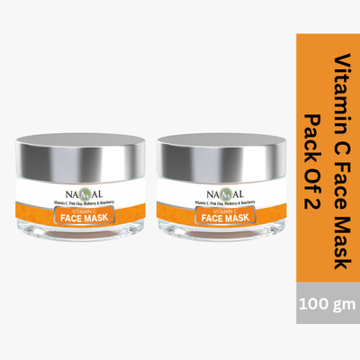 Namal Combo Vitamin C Pink Clay Face Mask with Bearberry, Mulberry, Acacia Gum & Kaolin Clay(2 Items in the set)