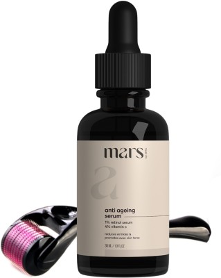 mars by GHC Anti Aging Serum with Retinol, Hyaluronic Acid, Vitamin C (30 ml) Derma Roller 0.5mm(2 Items in the set)