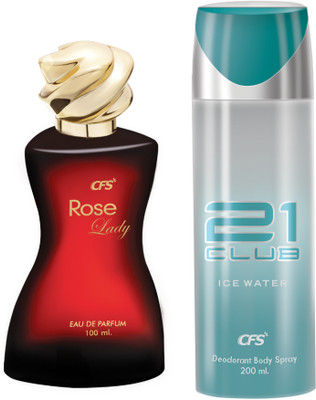 CFS Rose Lady EDP Long Lasting Perfume & Ice Water Deodorant Body Spray(2 Items in the set)