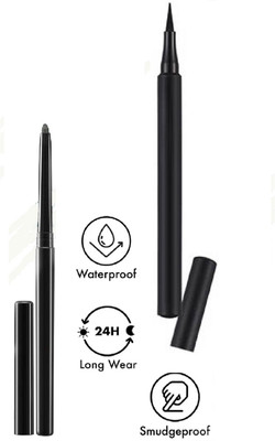 Neycare all eyes look perfect new best eyeliner with kajal perfect pack of 2(2 Items in the set)