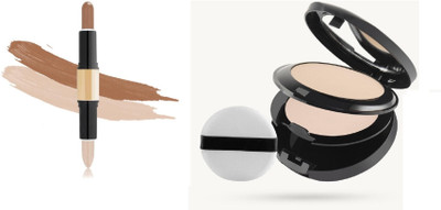 Neycare 2 in 1 contour stick with 2 in 1 compact powder pack of 2(2 Items in the set)