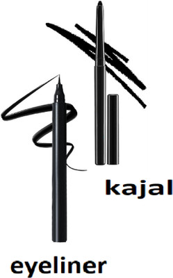 Neycare water proof new eyeliner with black kajal soft easy to use pack of 2(2 Items in the set)