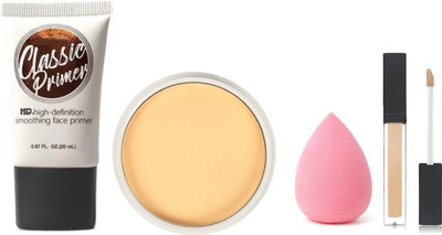 Latixmat Smooth Matte Flawless Creamy Liquid Foundation ,Concealer With Primer Sponge Set(4 Items in the set)