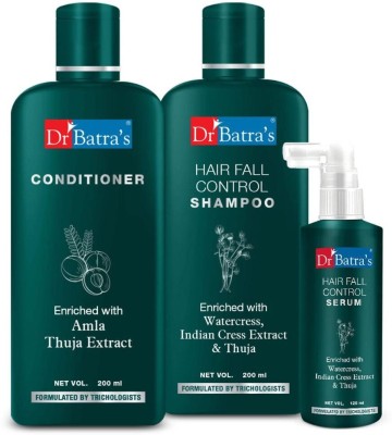 Dr Batra's Hair Fall Control Shampoo 200ml, Conditioner 200 ml and Hair Fall Control Serum 125 ml ( Men and Women)(3 Items in the set)