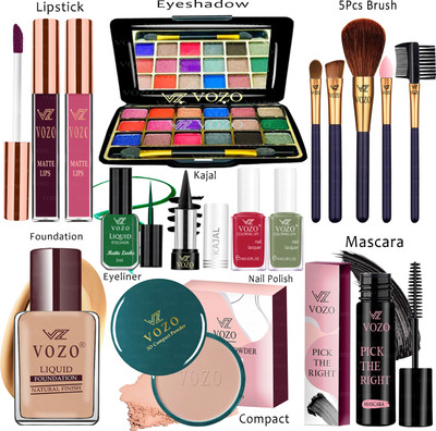 VOZO Makeup Combo Sets One-stop Beauty Package for Beginners and Professionals KT-307(15 Items in the set)