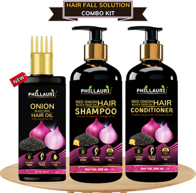 Phillauri Red Onion Black Seed Oil Combo Kit Hair Oil + Shampoo + Conditioner(1 Items in the set)