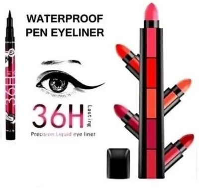 Saucefin 5 IN 1 LIPSTICK WITH 36 H EYELINER (PACK OF 2)(2 Items in the set)