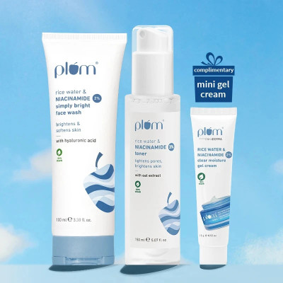 Plum Brightening Kit (Pack of Niacinamide Toner & Face Wash)+Niacinamide Cream Freebie(3 Items in the set)