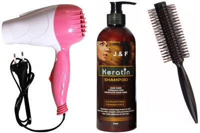 BIKASO Round Comb,Keratin Shampoo,Hair Dryer(3 Items in the set)