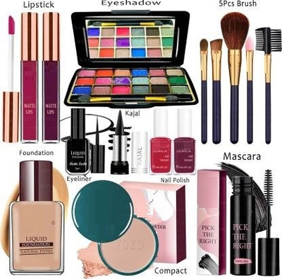 GLOW IT Makeup Kit Sets One-stop Beauty Package for Beginners and Professionals Set-222(9 Items in the set)