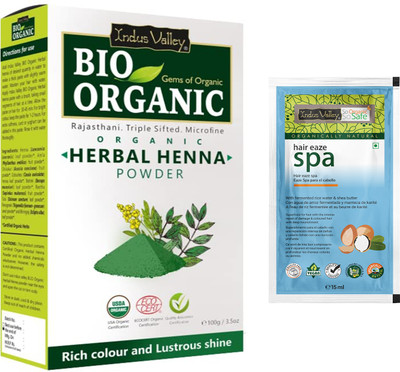 Indus Valley Herbal Henna Powder with Free Hair Spa Sachet(2 Items in the set)