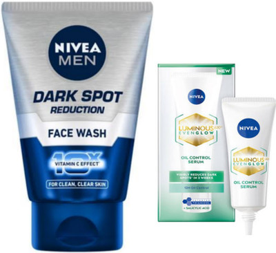 NIVEA Dark Spot Reduction Face Wash 100ml + Luminous Serum 10ml(2 Items in the set)
