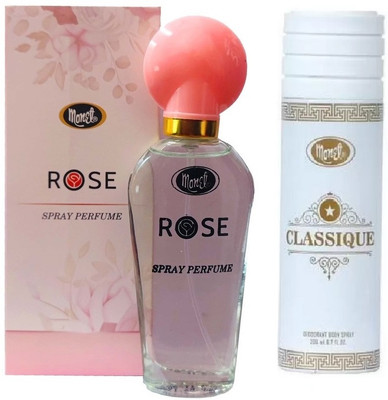 MONET 1 ROSE PERFUME 30 ML & 1 CLASSIQUE DEODORANT 200ML ,PACK OF 2.(2 Items in the set)