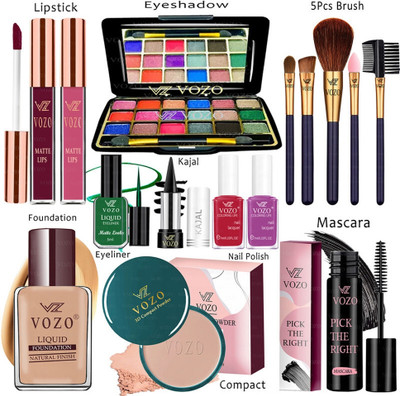 VOZO Makeup Combo Sets One-stop Beauty Package for Beginners and Professionals ST-255(15 Items in the set)