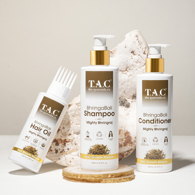 TAC – The Ayurveda Co. Hair Regrowth & Damage Repair (Oil + Shampoo + Conditioner)  (3 Items In The Set) For Rs. 179 @ 85 %