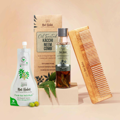 Nat Habit Anti-Dandruff Neem Hair care Combo | 3-in-1 Hair Care Kit(3 Items in the set)
