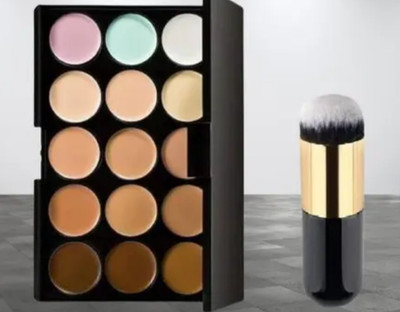 HNB23 15 Color contour Cream Concealer Palette with Foundation Brush(2 Items in the set)