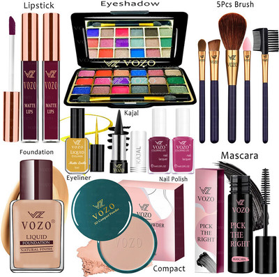VOZO Makeup Combo Kit One-stop Beauty Package for Beginners and Professionals KT-36(15 Items in the set)