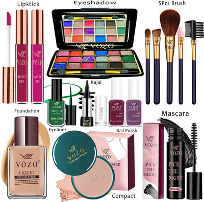 VOZO Makeup Combo Kit One-stop Beauty Package for Beginners and Professionals 263(15 Items in the set)