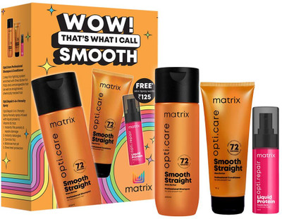 MATRIX Professional Smooth Hair Combo | Anti-frizz Shampoo and Conditioner + FREE Porosity Spray(3 Items in the set)