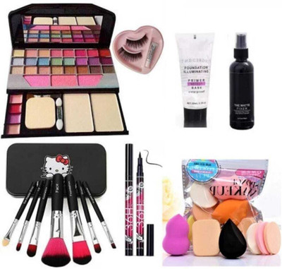 mkldsrh 6155 make up kit with make up brush with make up sponges with 36 h eyeliner eyelash fixer primer for face make up(7 Items in the set)