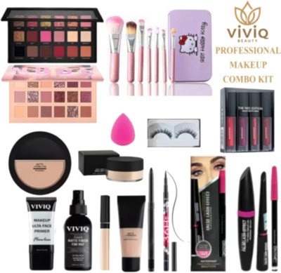VIVIQ 15Pc Professional Makeup Combo Kit For Women With all Makeup Items(15 Items in the set)