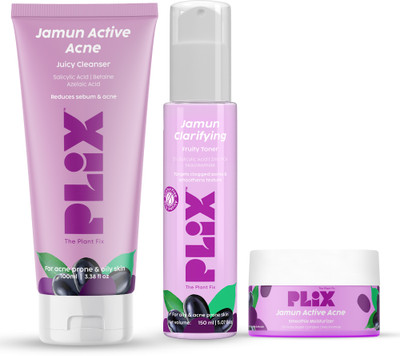 The Plant Fix Plix Jamun Active Acne Regime with Toner, Cleanser & Moisturizer to Reduce Active Acne(3 Items in the set)