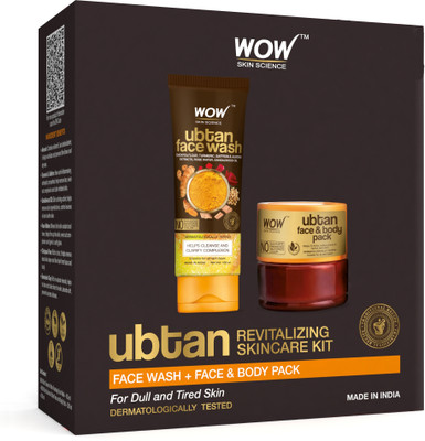 WOW SKIN SCIENCE Ubtan Glowing Skincare Kit For Men & Women | Face Wash + Face & Body Pack | (2 Items In The Set) For Rs. 199 @ 64% off