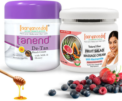 Aryanveda Tanend Bleach Cream 450gm And Fruit Salad Face Massage Cream 400gm(2 Items in the set)