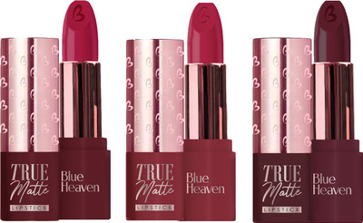 BLUE HEAVEN True matte lipstick 4G 1 Ecom + 2 Ecom + 4 Ecom (Set of 3)(3 Items in the set)