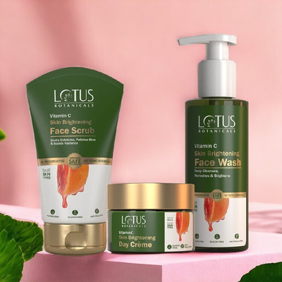 Lotus Botanicals BOTANICALS VITAMIN C DAY CREAM FACEWASH SCRUB(3 Items in the set)